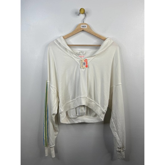 Free People Combo X Fp Movement Grand Slam Sweat Striped Hoodie Size: Medium NWT - Picture 2 of 6